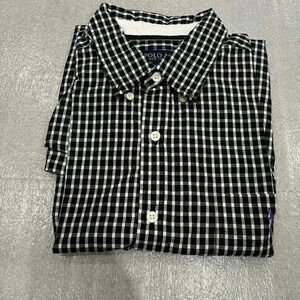 [L]US Polo Assn Black White Check pattern  Dress Shirt